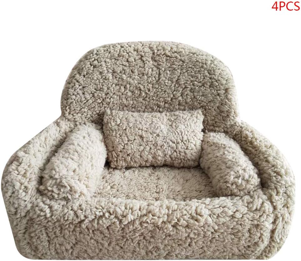 Kenrtuers 4 Pcs/Set Newborn Photography Props, Chair Decoration, Baby Posing Sofa Pillow Set