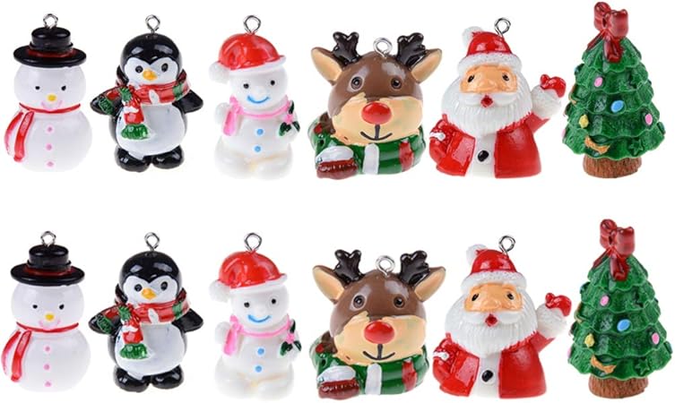 Lavoretti Di Natale 3d.Poluka 12pcs Resina 3d Di Natale In Miniatura Ornamenti Di Natale Ciondolo Portachiavi Bags Ornamento Bracciale Collana Making Micro Paesaggio Accessori Per Lavoretti Natalizi Decorazioni Casa Amazon It Casa E Cucina