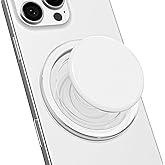 Svanove Magnetic Cell Phone Grip Compatible with Magsafe, Collapsible Phone Stand Holder Round Expanding Kickstand for iPhone Samsung Mobile Phones, Cute Soft Silicone Glossy Jelly, White