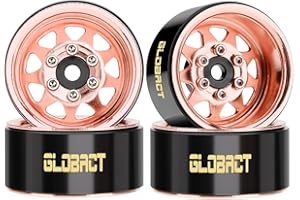 EPINON 1.0 Beadlock Wheel Negative Offset -3mm 1.0" Wheels Hub with Brass Ring for TRX4M Axial SCX24 AX24 FMS FCX24 1/18 1/24 RC Crawler Parts (Rose Gold)