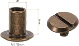sourcing map M4x6mm Chicago Screws Bronze Metal Slotted Head Binding Post view 2