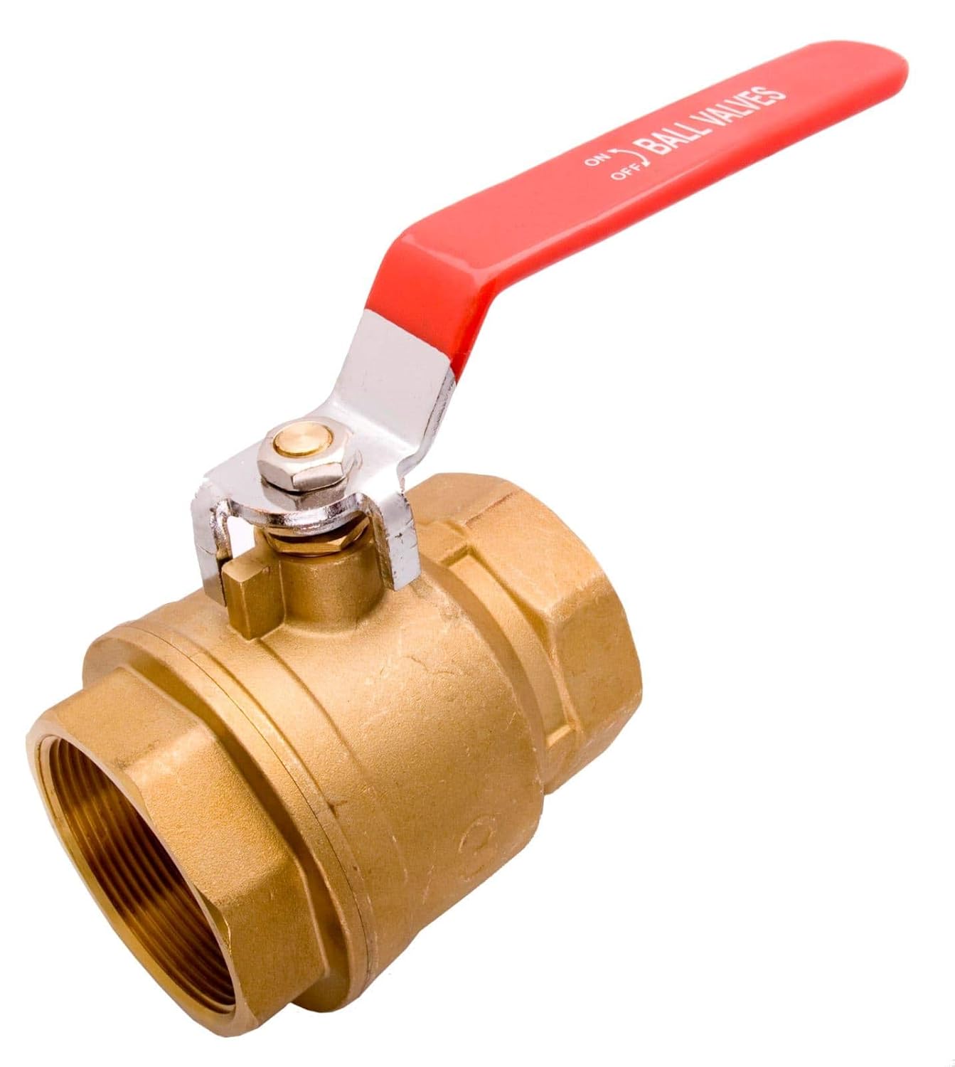 3" Brass Ball Valve Full Port 600WOG, w/Red Handle Industrial Ball