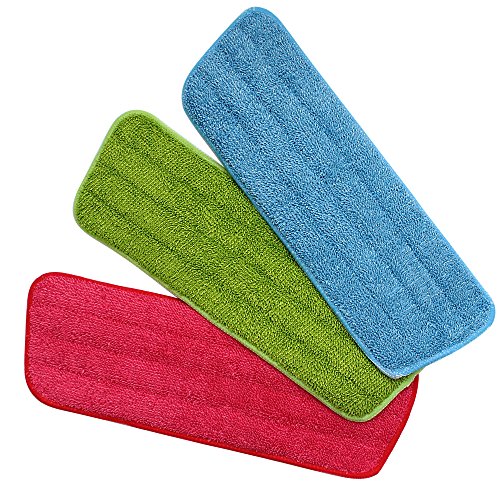 Homgaty 3 Pack Microfiber Dust Mop Washable Pads Cleaning Mop Refill Compitiable with Spray Mops