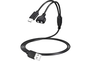 WEISHAN Dog Shock Collar Charger Cord for Jugbow DT-61 Dog Training Collar, 2-in-1 USB C and Magnetic Bark Collar Charging Cable for Dogs