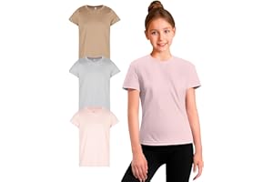 ULTRA PERFORMANCE Girl's Athletic Shirts 3 Pack Crew Neck Short Sleeve Tees Summer Active Tops for Teen Girls Soccer & Sports Tshirts for Teens