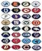 50 NFL Stickers Football shape 1 Complete Set plus 18 extras