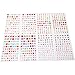 Outus Self-Adhesive Rhinestone Sticker Sheets Assorted Colors Various Shapes, 4 Size, 8 Sheets, 674 Pieces