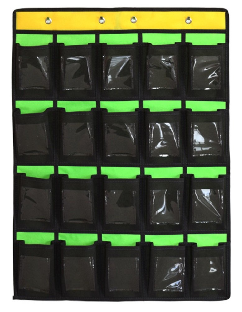 Photo 1 of NIMES Hanging Organizer Classroom Pocket Chart for Cell Phones Calculator Holder with DIY Clear Card Pockets (20 Pockets)