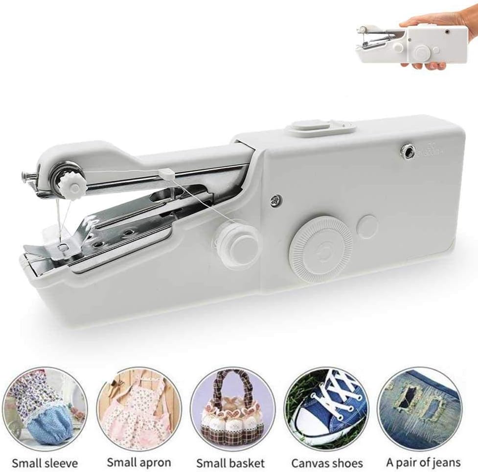 RK enterprise Handheld Sewing Machine, Hamkaw Mini Portable Sewing Machine, Cordless Handheld Electric Sewing Machine for Kids - Quick Mending, Stitch Sew, Home Travel Stitching, DIY Fabric Sewing,