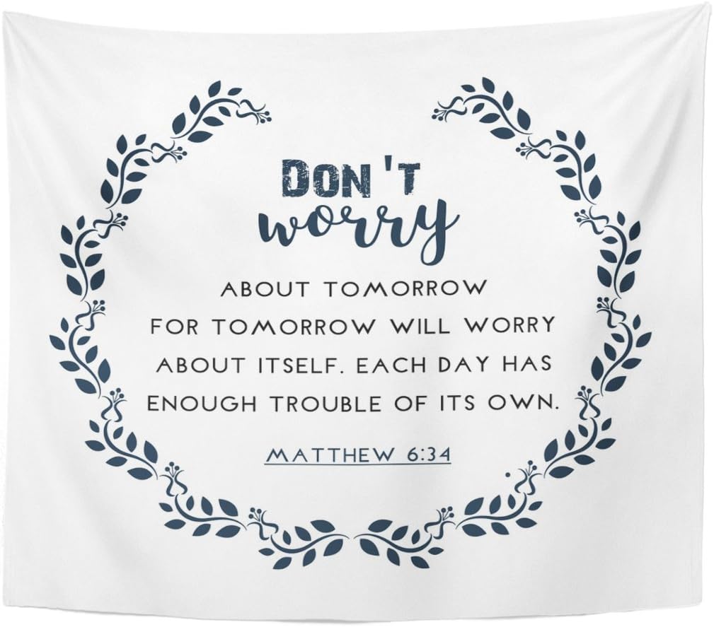 TOMPOP Tapestry Saying in Wreath Text Scripture Home Decor Wall Hanging for Living Room Bedroom Dorm 50x60 Inches