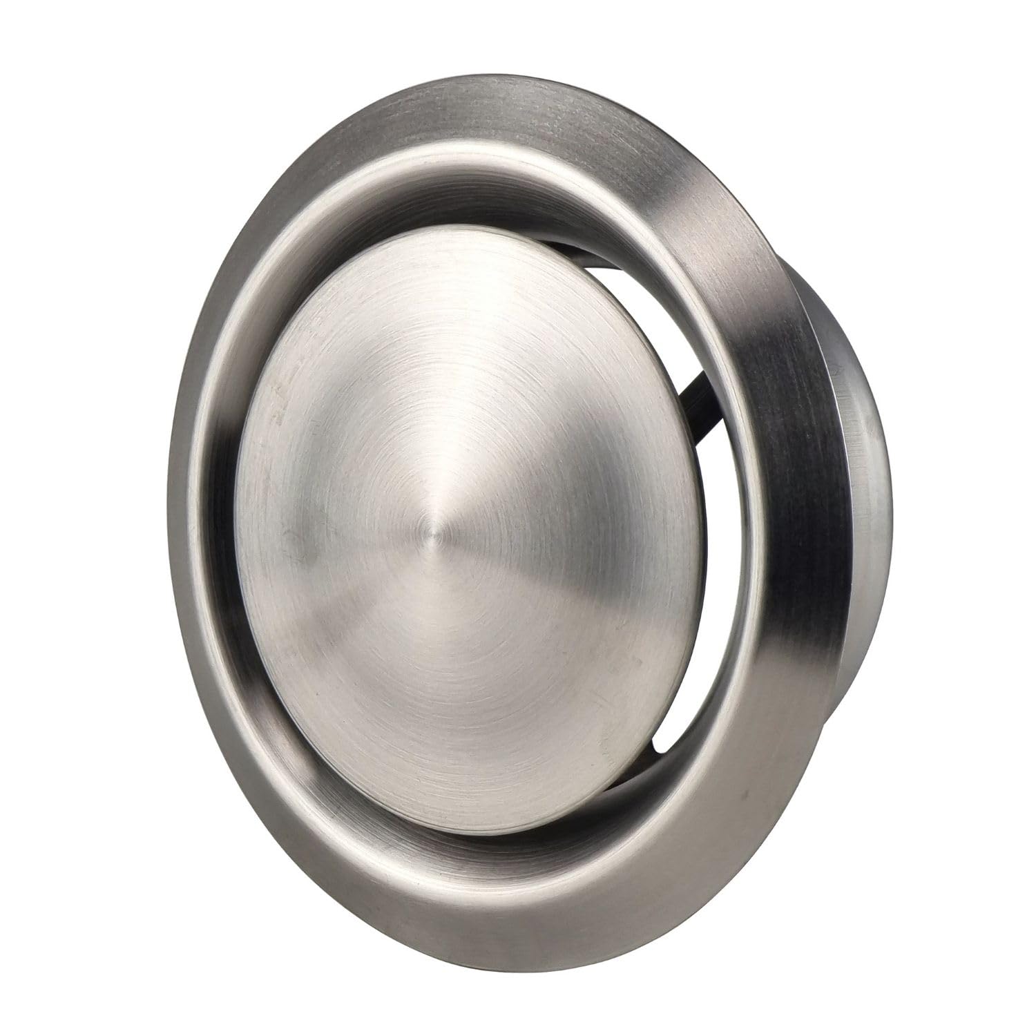 Steinberg14 Stainless Steel 125mm Air Valve for Supply and Exhaust Ventilation - 5 inch Extractor Fan Vent Cover - Round Adjustable Air Vent - Wall Bathroom Diffuser - Ceiling Ventilation