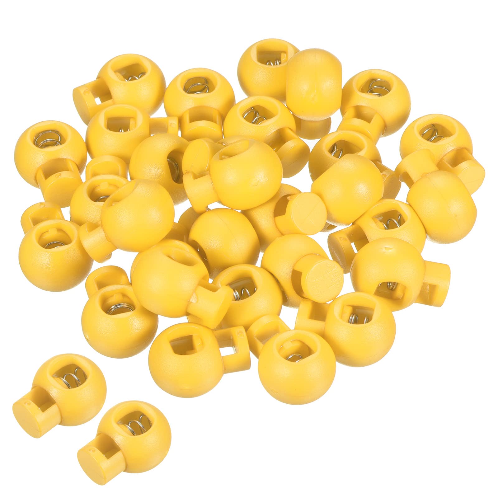 PATIKIL Cord Locks, 30 Pack Ball Spring Toggle Stopper for Drawstring Bag Shoelaces, Ginger