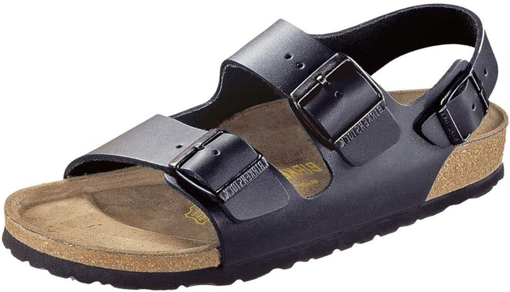 Birkenstock Milano Backstrap Sandals Black Leather Narrow