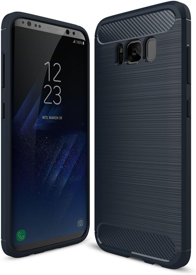 ZARO Samsung Galaxy S8 Plus Case Anti-shock TPU Rubber Protective Phone Cover, Soft Touch Easy Grip Flexible Shell Scratch Resistance Thin Silicone Cellphone Cases Edge Full Protection - Blue