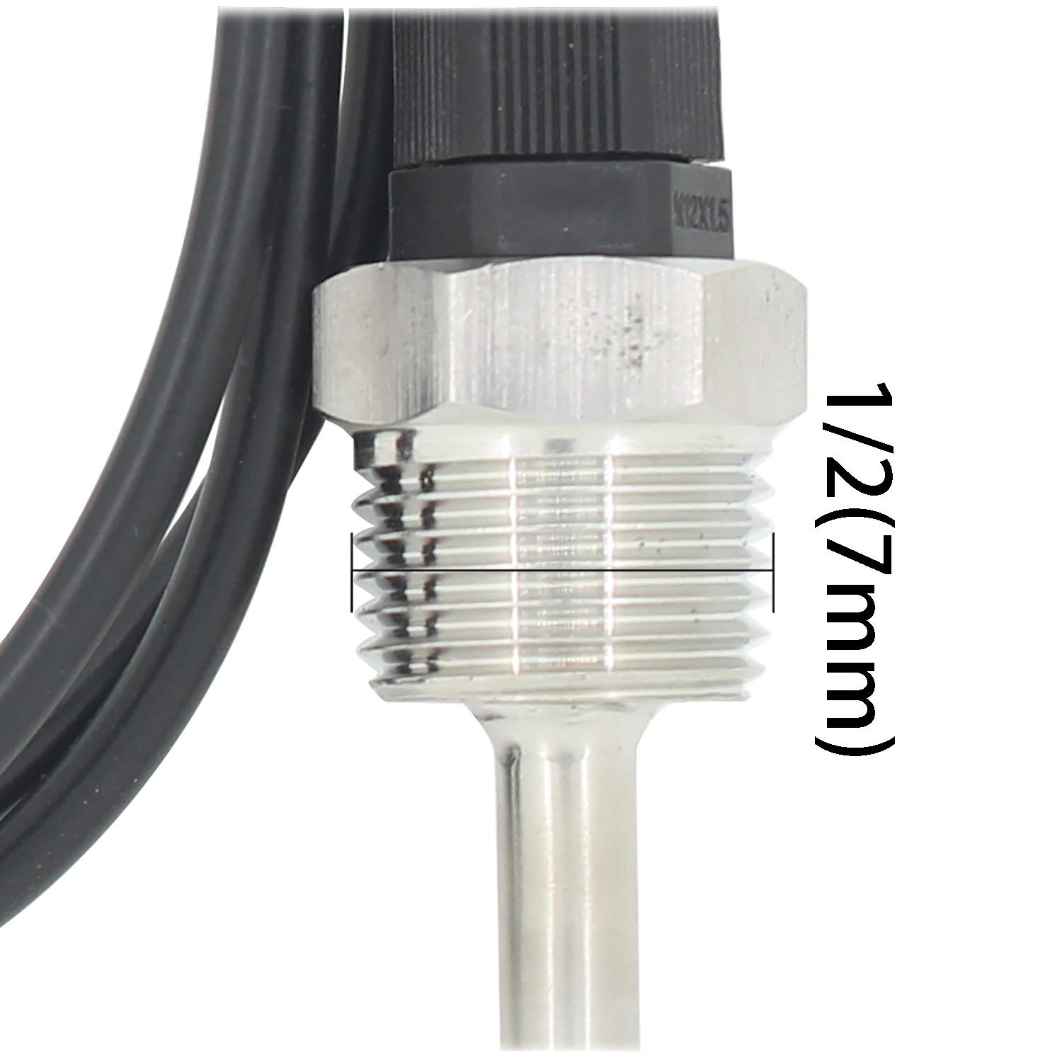 1/2 inch 7mm pt100 3 Wire Temperature Sensor with thermowell pt100 thermocouple 30 50 100 150