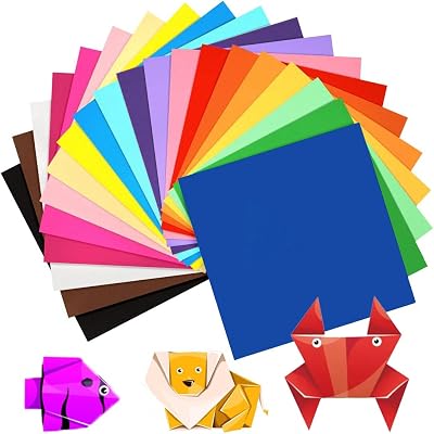TYOREW Origami Paper 120 Sheets 15x15cm 6in Double Sided 20 Colors 70gsm