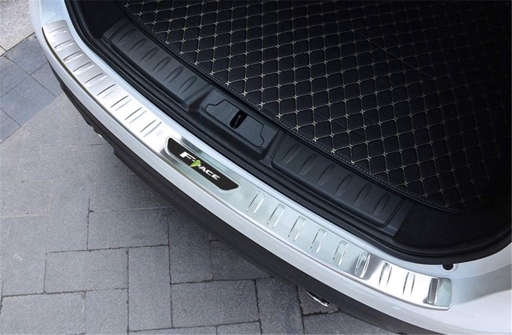 Stainless Steel Rear Door Plate Bumper Cover Bar Sill Trims Fits For F-Pace F Pace 2016 2017 2018 2019-Silver