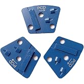 PCD Grinding Disc 3Pcs Trapezoid with Diamond for Concrete Epoxy Removal | None thread hole-Polycrystalline Right