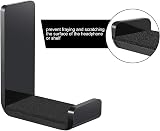 Weewooday 4 Piece Headphone Hanger Holder Desk Wall Mount Adhesive Acrylic Black view 3