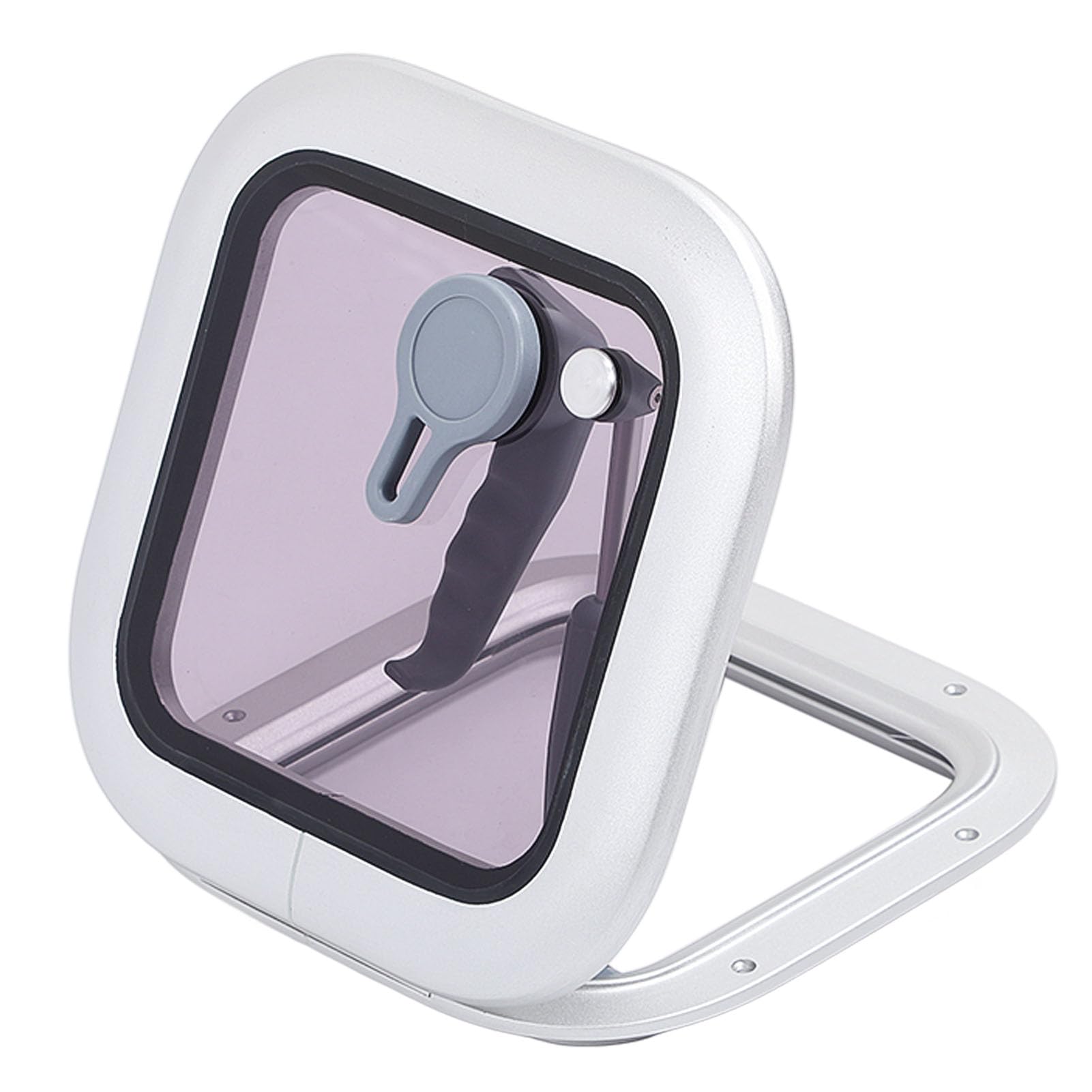 GYZOUKA 211 X 211mm Boat Hatch Window Grey Square Push Out Porthole Skylights Marine Hatch Porthole with Stainless Steel Support Rod for Yachets RV
