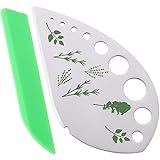 KYQEE Leaf Herb Stripper, 2 in 1 Kitchen Herbs Stripper Tool, 9 Holes, Stainless Steel Herb Cutter with Safety Cover for Kale