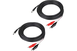 KSK 79-inch Trail Camera Power Cord (2 Pack with Alligator Clips,5.5x2.1mm DC External Power Cable,Compatible with Spypoint, 