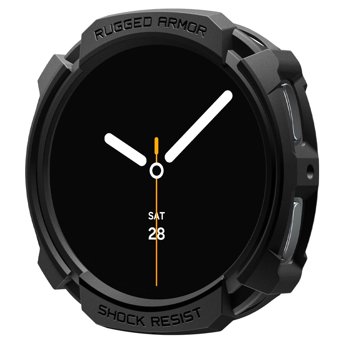 Spigen Rugged Armor Designed for Samsung Galaxy Watch 8 44mm Case Durable TPU Cover (2025) - Matte Black