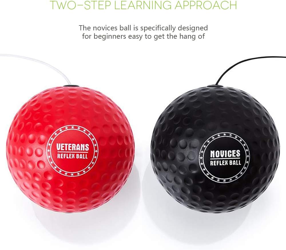 TEKXYZ Boxing Reflex Ball, 2 Difficulty Level Boxing Ball with Headband, Softer Than Tennis Ball, Perfect for Reaction, Agility, Punching Speed, Fight Skill and Hand Eye Coordination Training : Sports & Outdoors