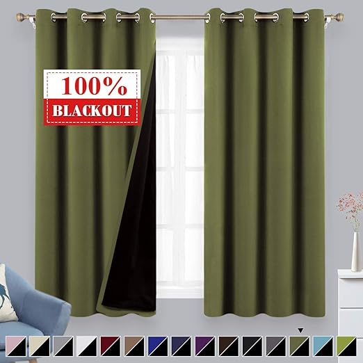 Amazon Com Bysure House Bedroom Darkening Drapes Green Color 100