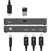 SABRENT Thunderbolt 4 Hub, 60W Charging, 3X TB4 + USB-A (HB-TBT4) | Dual 4K@60Hz or 8K@60Hz; certified TB4 cable; USB-C dock; macOS &amp; Windows