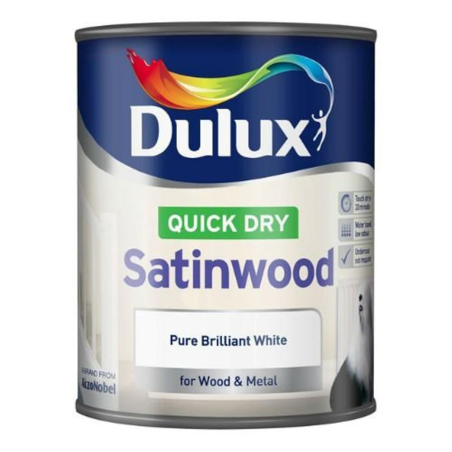 Dulux Quick Drying Satinwood Pure Brilliant White 750ml