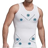 Henicepte Gynecomastia Mens Compression Shirts, Body Shaper Tank Top Vest,Slimming Tummy Control Undershirt