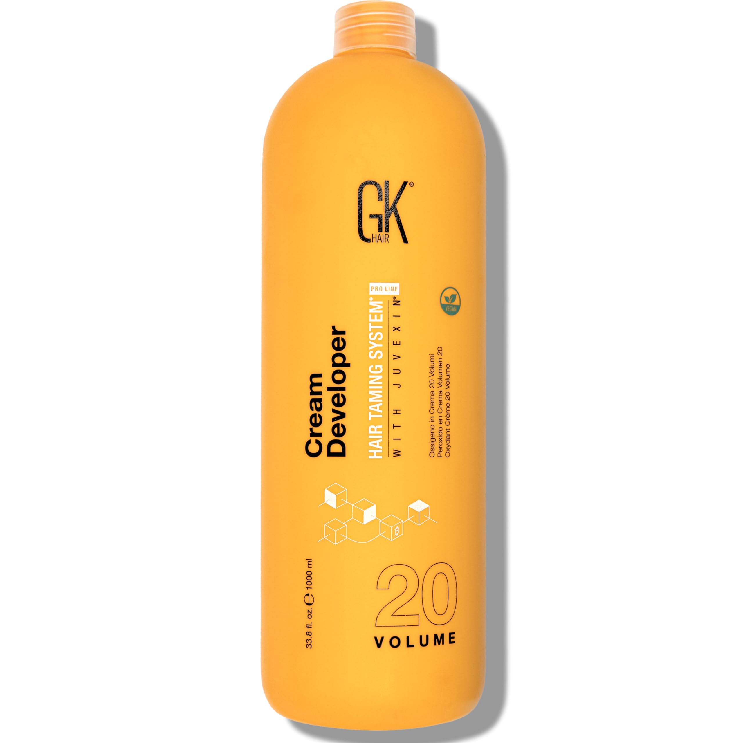 Global Keratin GK HAIR Professional Hair Creme 20 Volume Developer 1000ml for Hair Coloring Bleach - High-Performance Long Lasting Semi-Permanent Hair Color Toner Dye