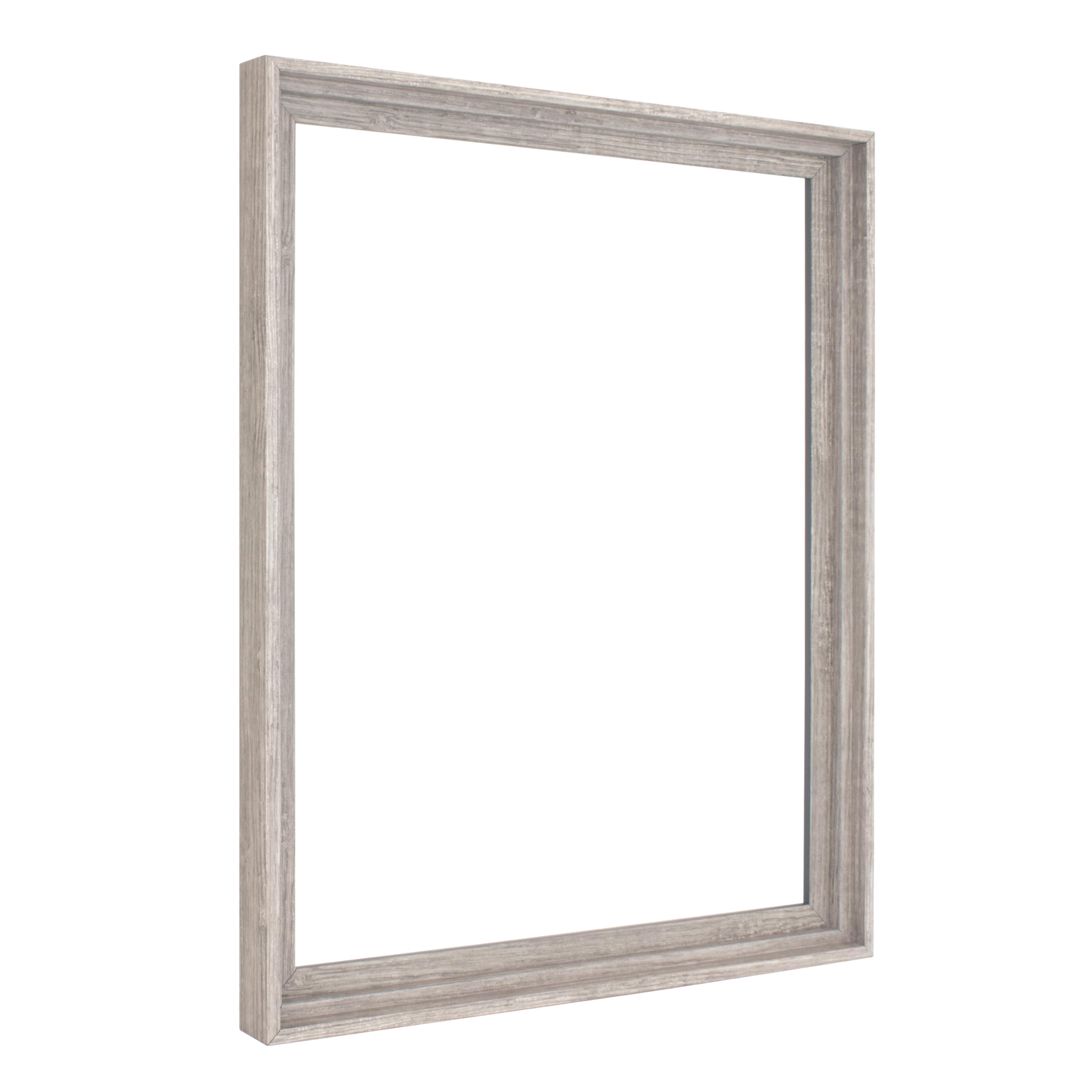 MCS Canvas Float Frames 16x20 Frame, Gray Woodgrain Finish Frame for Finished Canvases, Vertical & Horizontal Wall Hanging Large with Adhesive for Canvas Paintings (1-Pack)