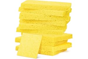 TUCCOSS Soldering Sponge, High Temperature Resistant Solder Sponge, Soldering Iron Cleaner for Soldering Iron Tips Station Welding Gun, Thicker Soldering Tip Cleaner - (10 Pack, 2.36" x 1.57") (Yellow)