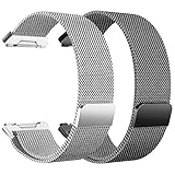 For Fitbit Ionic Bands Small and Large for Women Men 2 Pack, hooroor Fully Magnetic Closure Clasp Mesh Loop Milanese Stainless Steel Metal Ionic Sport WristBand Accessories for Fitbit Ionic Smartwatch