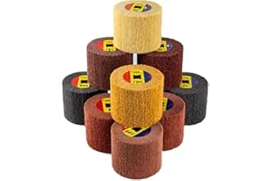 JONAS C 7 Pack Non Woven Wire Abrasive Drawing Polishing Burnishing Wheel Flap Brush 120mm x 100mm for Surface Treatment Stainless Steel, Aluminum, Copper, Metal, Grit: 60# 80# 120# 180# 240# 320# 600#