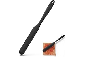 U-Taste 10" Silicone Jar Spatula: 600ºF Heat-Resistant Non-Stick Long Skinny Sourdough Stirring Stick, Sturdy Flexible Narrow