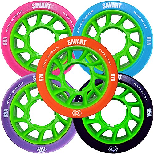 ATOM Savant Roller Derby Wheels - Ultra Light for Perfect Speed and Control Available in 88A-97A Pink, Blue, Purple, Black, Orange
