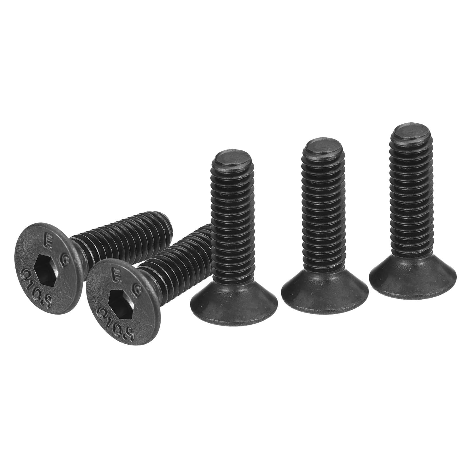 DTGN M4-0.7x12mm Flat Head Socket Cap Screws, 50 Pack Hex Socket Flat Head Screws Carbon Steel Black Oxide, Full Thread, Countersunk Bolts