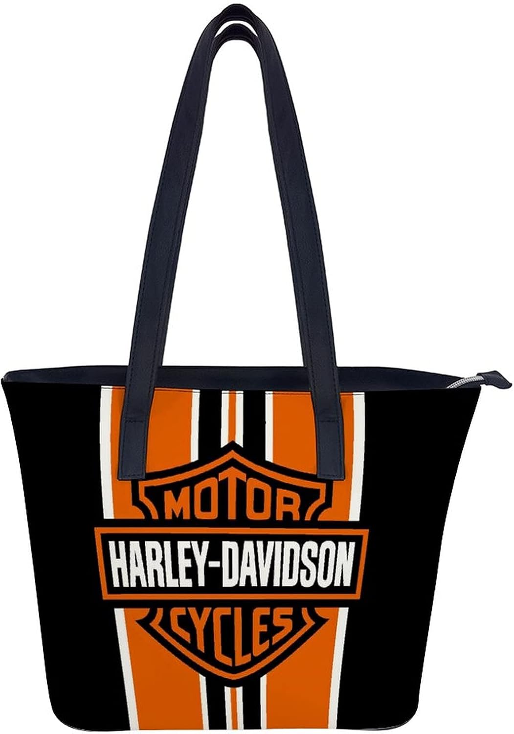 Harley Davidson Logo Handbags for Ladies Black Large Leather Purses for