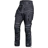 WICKED STOCK Mens Waterproof Armored Motorcycle Riding Dual Sport Pants Protective CE Level-1