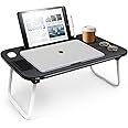 Laptop Bed Tray Table, Laptop Stand, Portable Lap Desks with Foldable Legs, Reading Desk for Sofa Couch Floor - Medium