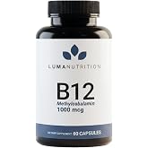 Luma Nutrition Vitamin B12 Methylcobalamin 1000 mcg - 60 Capsules | Natural Energy Support, Pure Supplement, Daily Routine, Long-Term Wellness, GMP Certified, USA Made