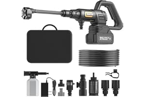 MIMYTH Cordless Pressure Washer Battery Powered; 1200PSI Cordless Power Washer with Brushless Motor, 4.0Ah Battery,6-in-1 Nozzle, 3 Power Level; Handheld Portable Pressure Washer Cordless (5022-BK2)