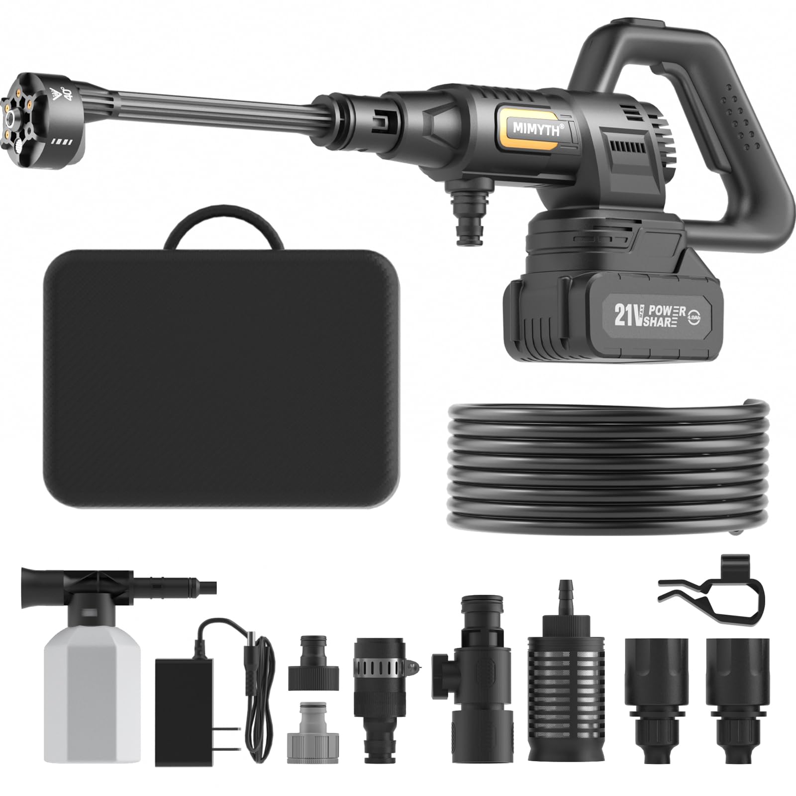 Photo 1 of Cordless Pressure Washer Battery Powered; 1200PSI Cordless Power Washer with Brushless Motor, 4.0Ah Battery,6-in-1 Nozzle, 3 Power Level; Handheld Portable Pressure Washer Cordless (5022-BK3)