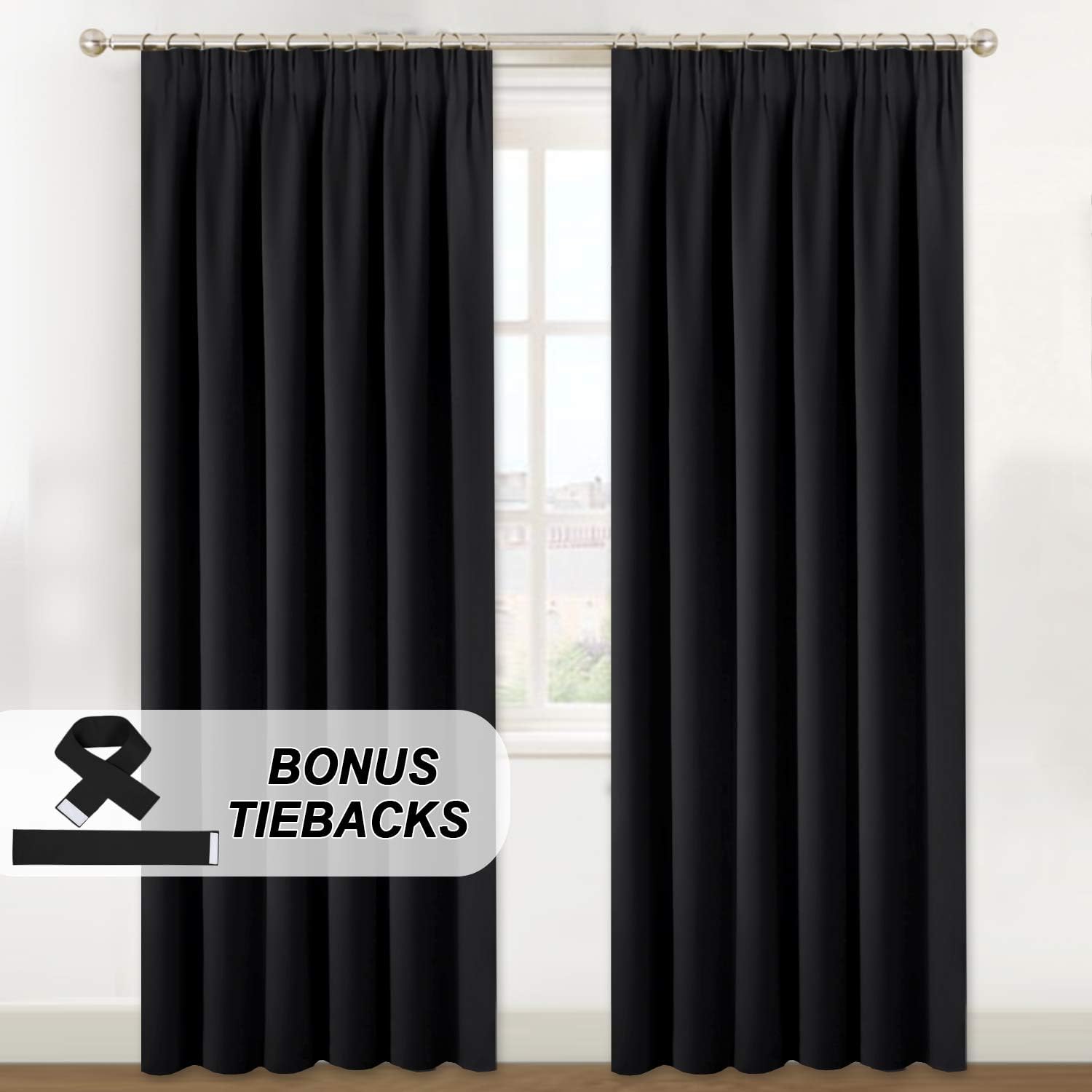 Blackout Curtains Draperies - Light Block Room Darkening Curtain