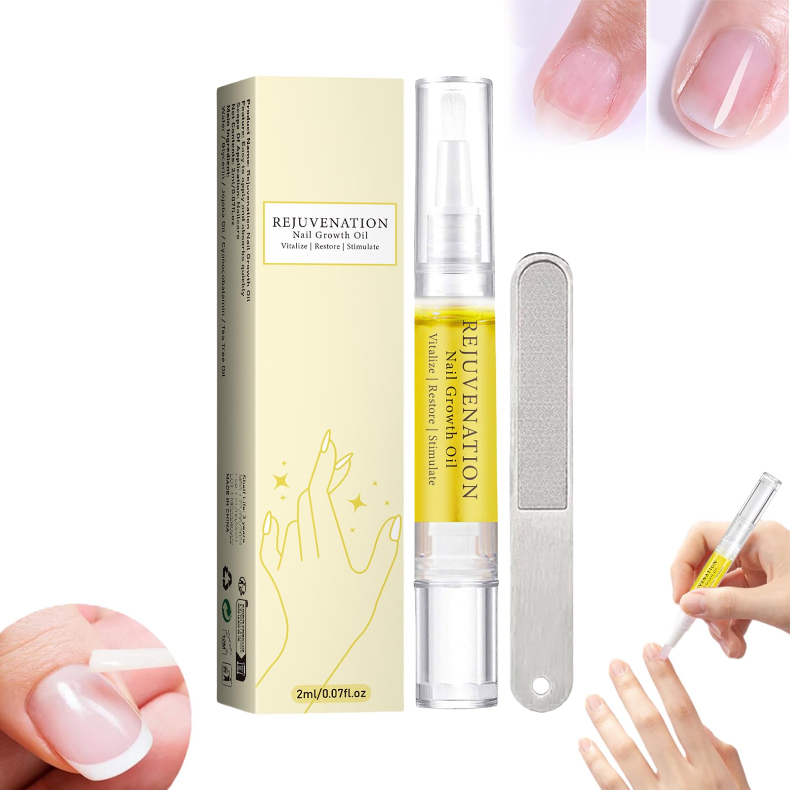 Nail Growth Oil, 2024 Upgrade Rejuvenation Nail Oil, Cosmetics Nail Growth Oil Pen, Cuticle Oil for Nails, Nail Strengthener for Moisturize Strengthen Brighten Nails Care (1)