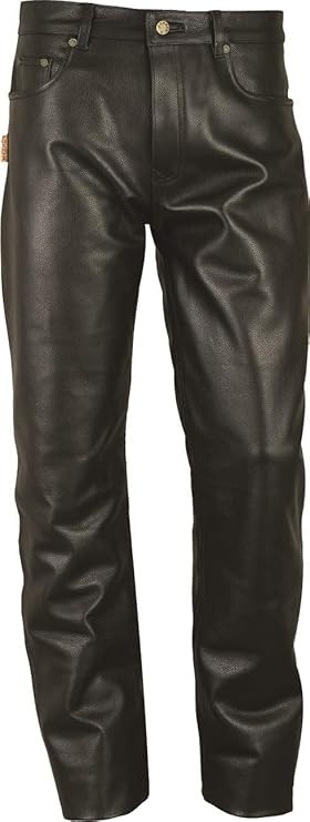 Fuente glatt Lederhose Herren Damen lang - Lederjeans Echt Leder, Lederhose Jeans 501 Schwarz- Motorrad Lederjeans- 1A Qualit