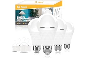 Neporal A19 Rechargeable Light Bulbs Emergency Light Bulb for Power Outages, Led Bulb 60 Watt Equiv., Self-Charging Light Bulb 1200mAh Battery Backup Light Bulbs for Daily, Emergency Use (Daylight)